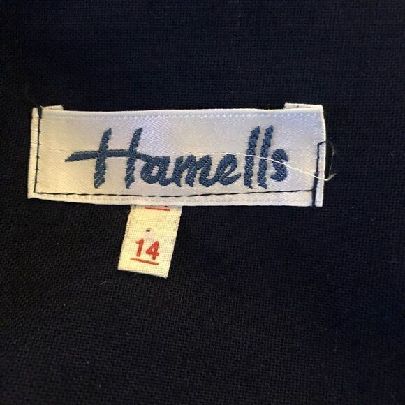 Vintage Hamells Navy Blue Dolman Sleeve Fit and Flare Midi Dress Size 14 - Picture 9 of 14